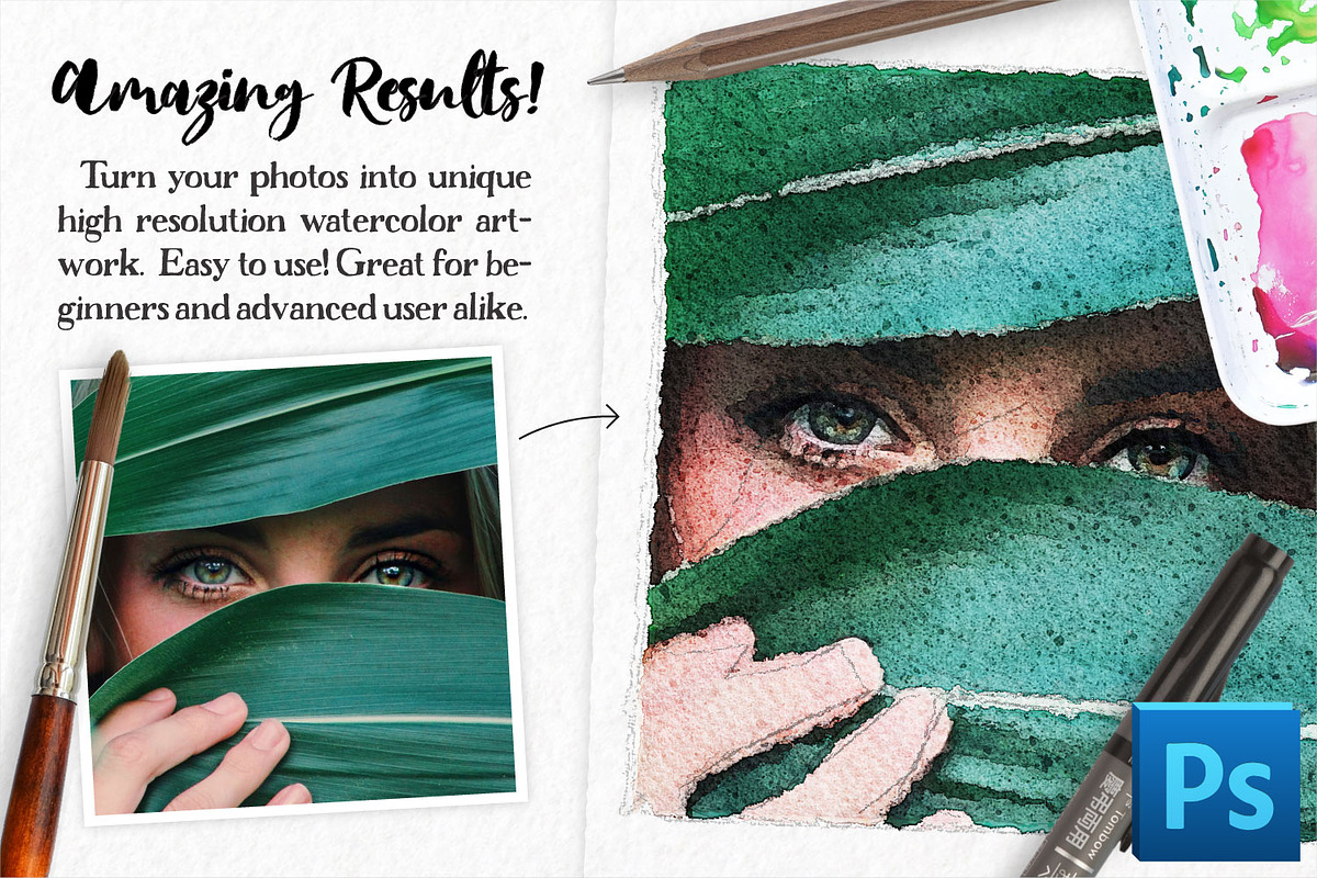 Watercolor Portrait Effect PRO, a Plug-in Add-On by Drifter Studio PrintShop (Photo 6 of 10)