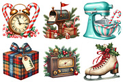 Retro 50's Christmas Clipart, an Illustration by Daily.Designs (Thumbnail 5 of 5)