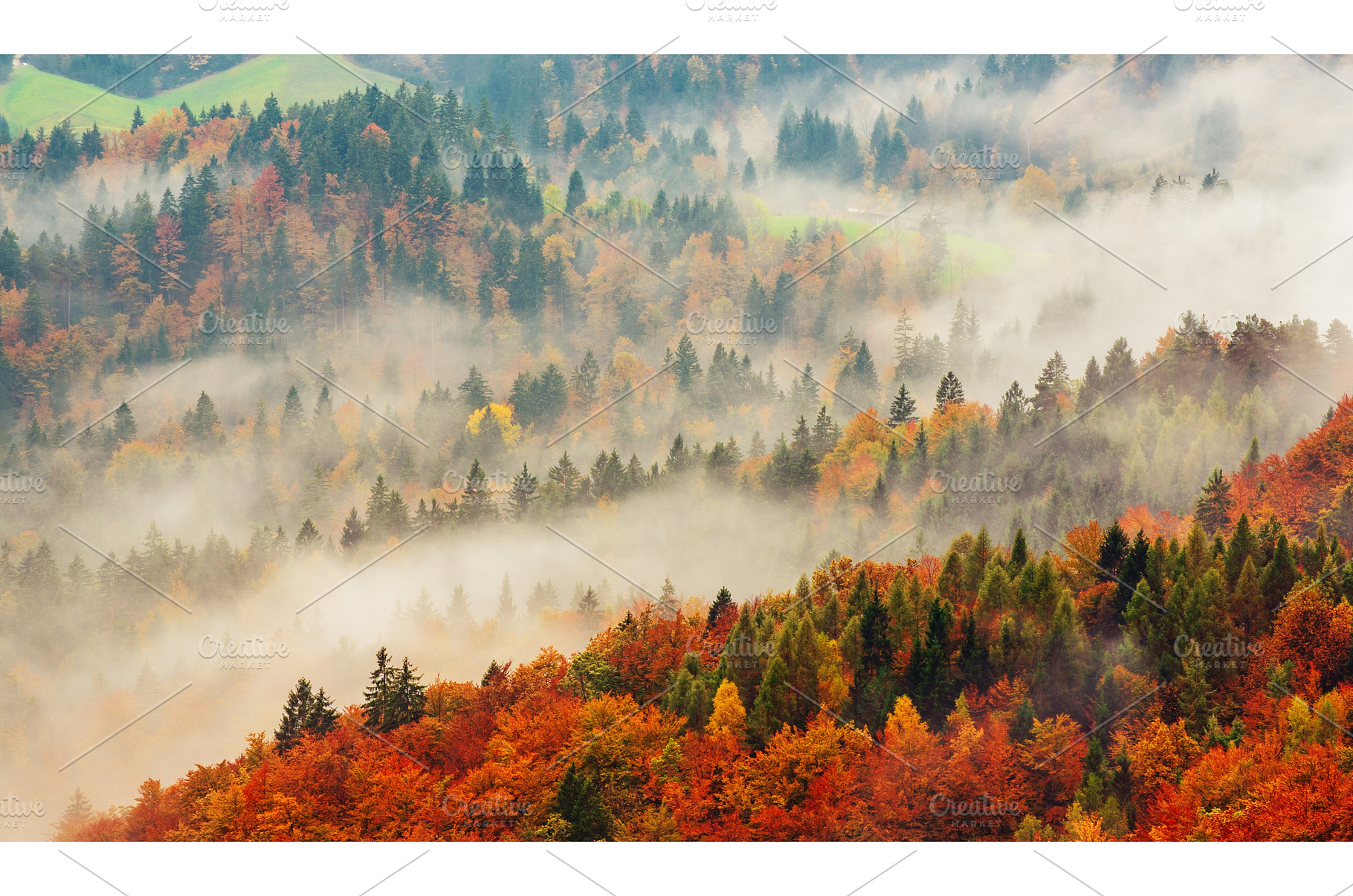 Misty autumn mountain landscape at, a Nature Photo by Nature and travel