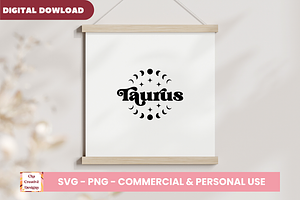 Taurus Zodiac Sign SVG Cut Files