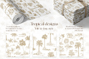 Palm Trees Pattern Collection, an Illustration by Jeanna Draw (Thumbnail 3 of 11)