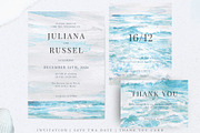 Seascape Sunset Wedding Set, an Invitation Template by Kolorata Art (Thumbnail 2 of 5)