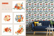 Retro flower mood patterns set, a Pattern Graphic by Veleri (Thumbnail 6 of 9)
