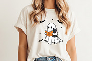 Cute Ghost Reading Book PNG, an Illustration by Watercolor design (Thumbnail 3 of 3)