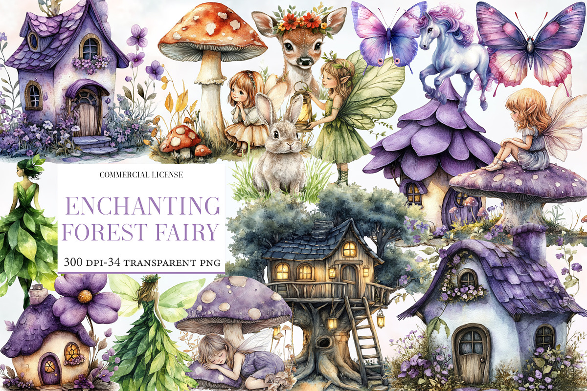 Enchanting Forest Fairy Clipart, an Illustration by Designworld (Photo 1 of 5)