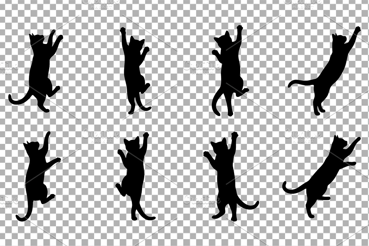 Climbing Cat Silhouettes Vector Set, an Object Graphic by Artonix (Photo 2 of 3)