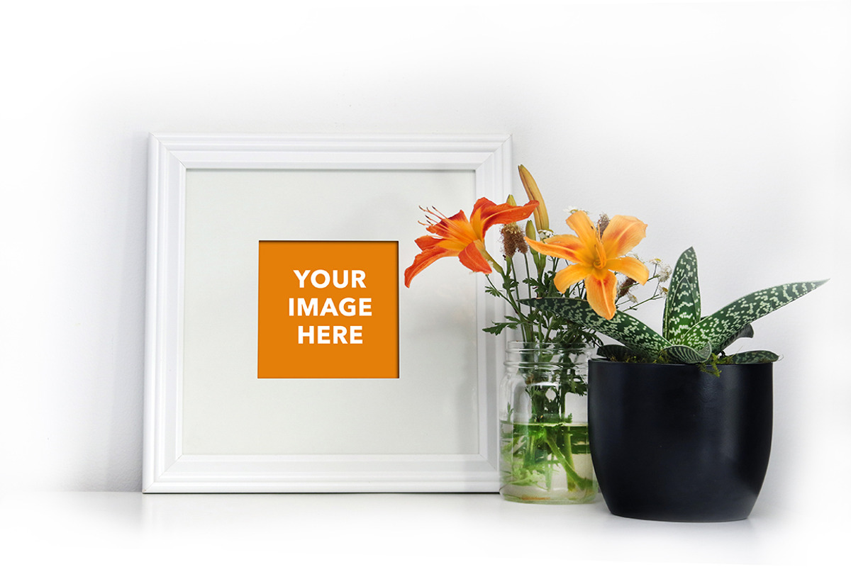 Square (White) Frame Mockup, a Print Template by ByGiftyJane (Photo 1 of 4)