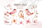 Watercolor spring birds collection, an Animal Illustration by Peace ART (Thumbnail 4 of 12)