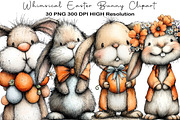 Whimsical Easter Bunny Clipart PNG, an Illustration by Black Bird Studio (Thumbnail 1 of 5)