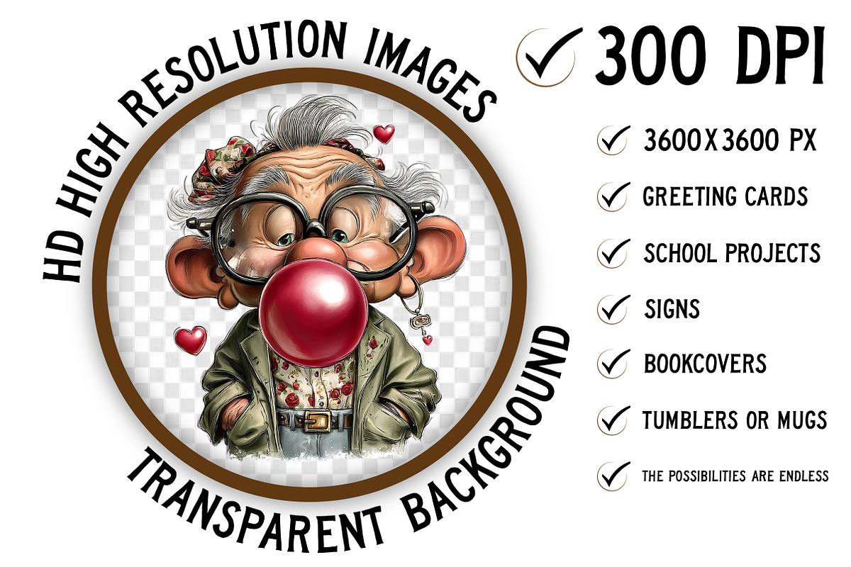 Quirky Valentine Grandpa Clipart, an Illustration by Craft Nest (Photo 2 of 8)