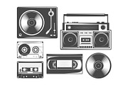 Cassete, vinyl, recorders icons, an Object Illustration by Cmeree (Thumbnail 2 of 2)