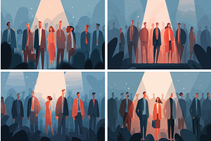 Business people crowd cartoon vector, a Person Illustration by Onyx