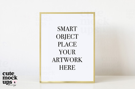 Gold Frame Mockup With Smart Object