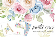 Watercolor pastel roses., a Texture Illustration by Larisa Maslova (Thumbnail 1 of 13)