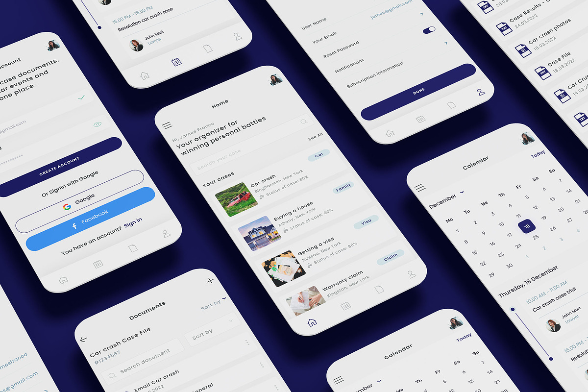 Lawyer, Legal documents App Ui kit, an App Template by nagaredesignstudio (Photo 1 of 2)