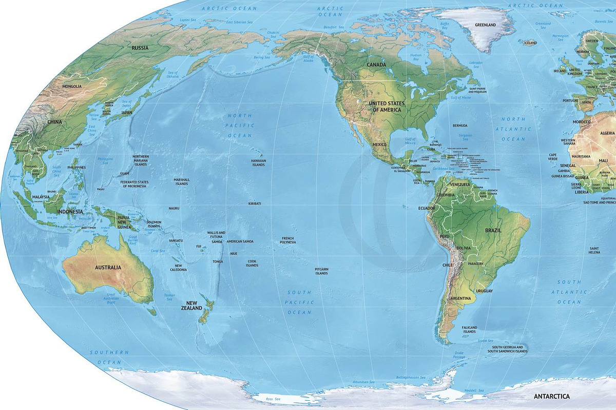 Vector map of world relief robinson, a Graphic by One Stop Map (Photo 1 of 3)