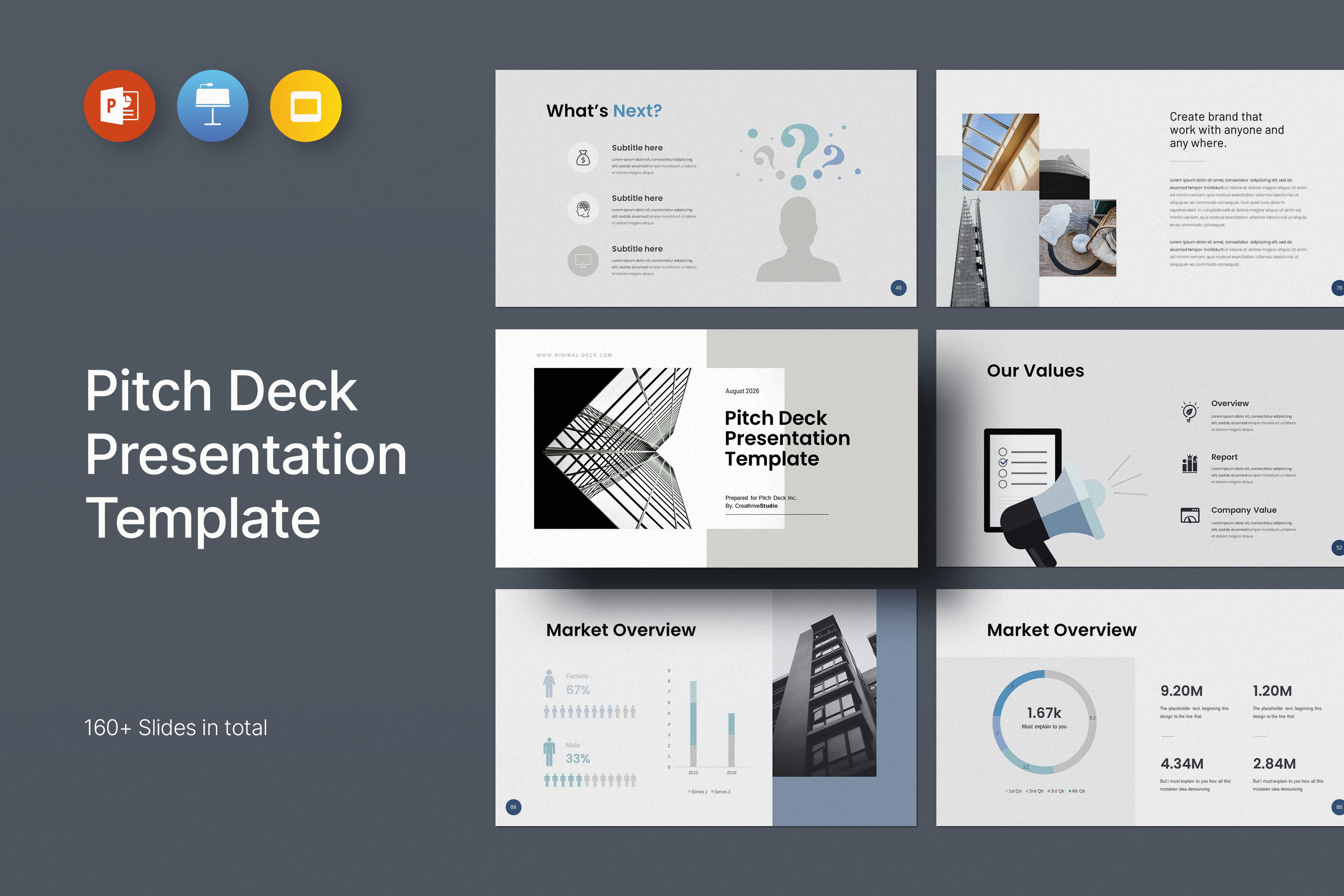 Business Pitch Deck PowerPoint, a Presentation Template by creathrivestudio