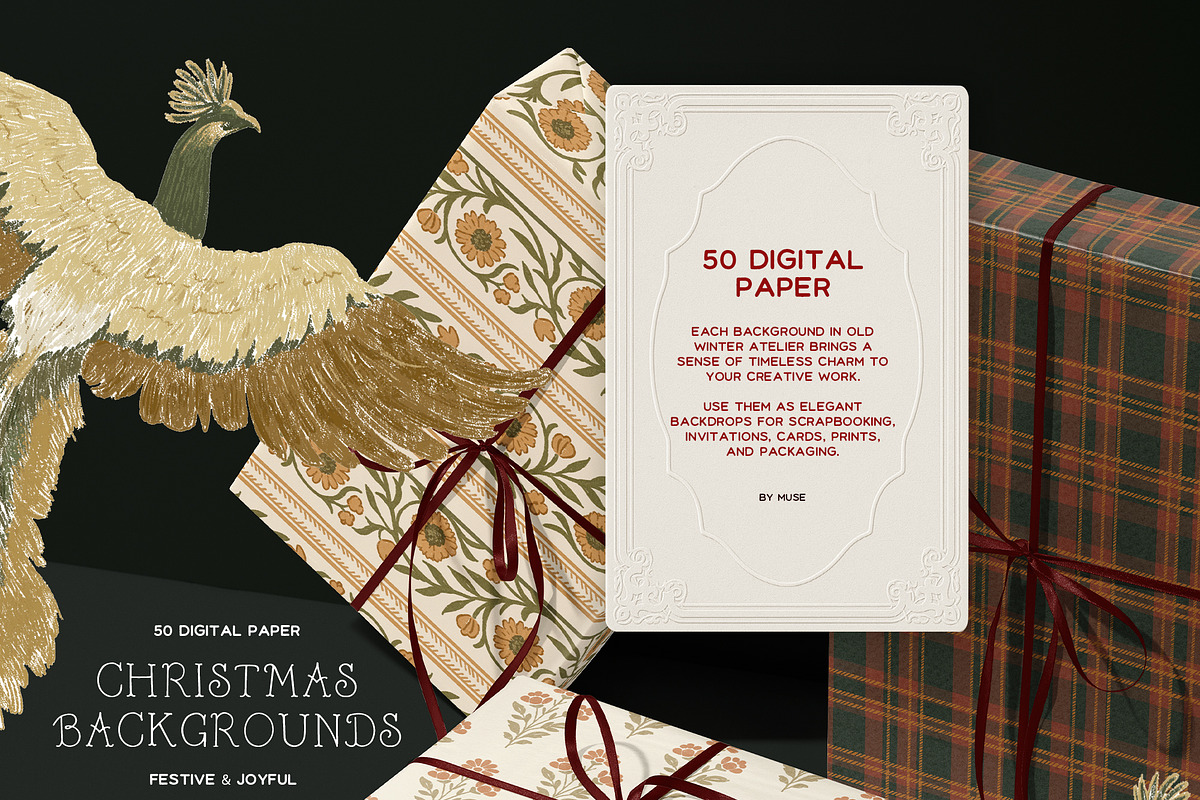 Old Winter Atelier Christmas Paper, a Background Graphic by Muse Artist (Photo 8 of 13)