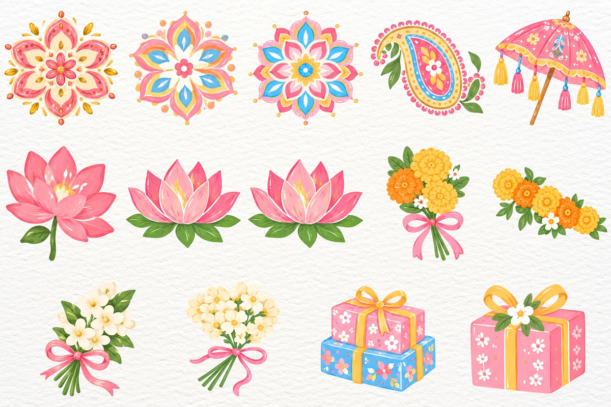 Diwali Clipart Festival of Lights, a Seasonal Illustration by SugarCloudStudioArt (Photo 4 of 6)