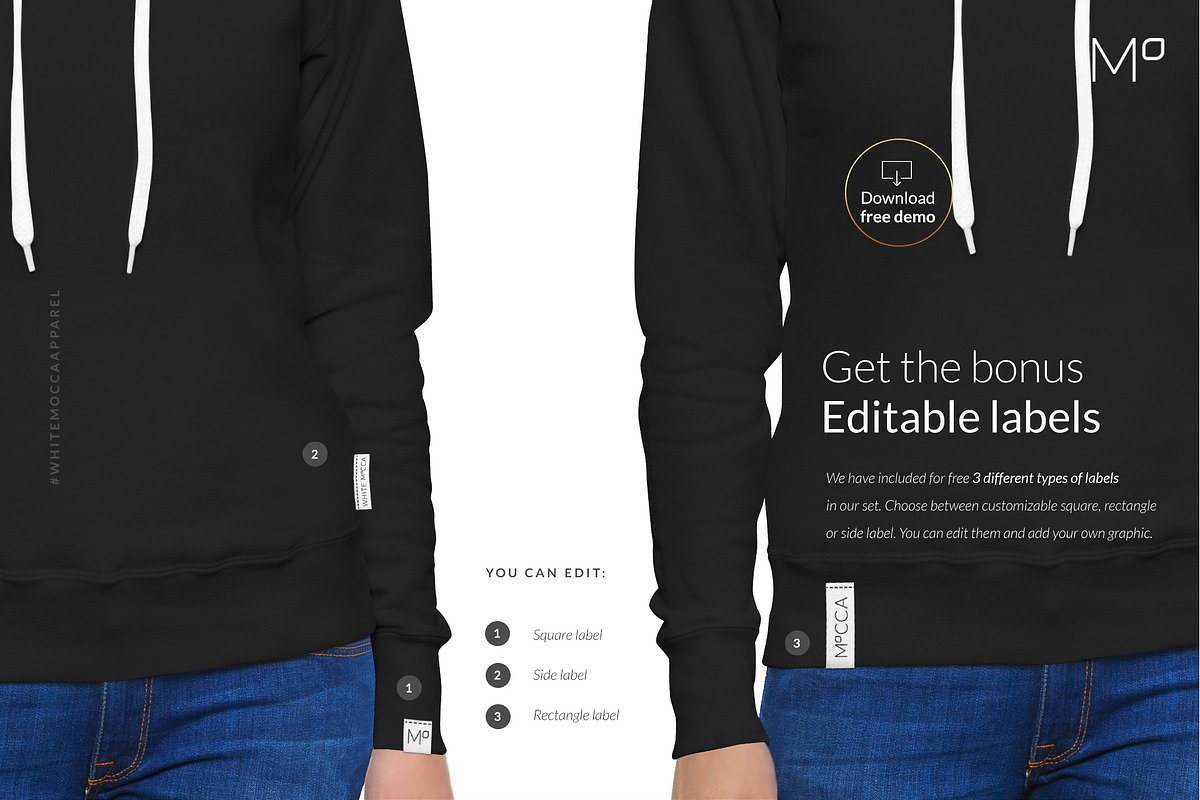 Women Hoodie Mock-ups Set FREE DEMO, a Books & Magazine Mockup by Apparel_Mockups (Photo 3 of 24)