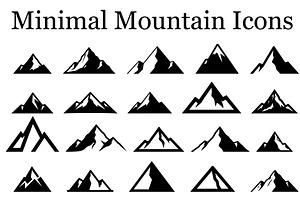 Minimalist Mountain Icons, a Graphic by Artivon