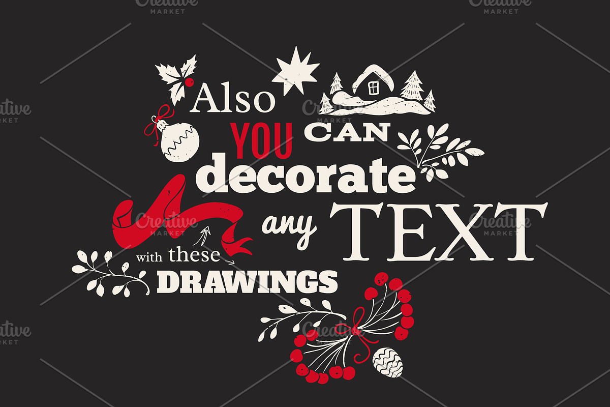 Christmas Hand-drawn Design Elements, a Decorative Illustration by Adiemus (Photo 6 of 8)
