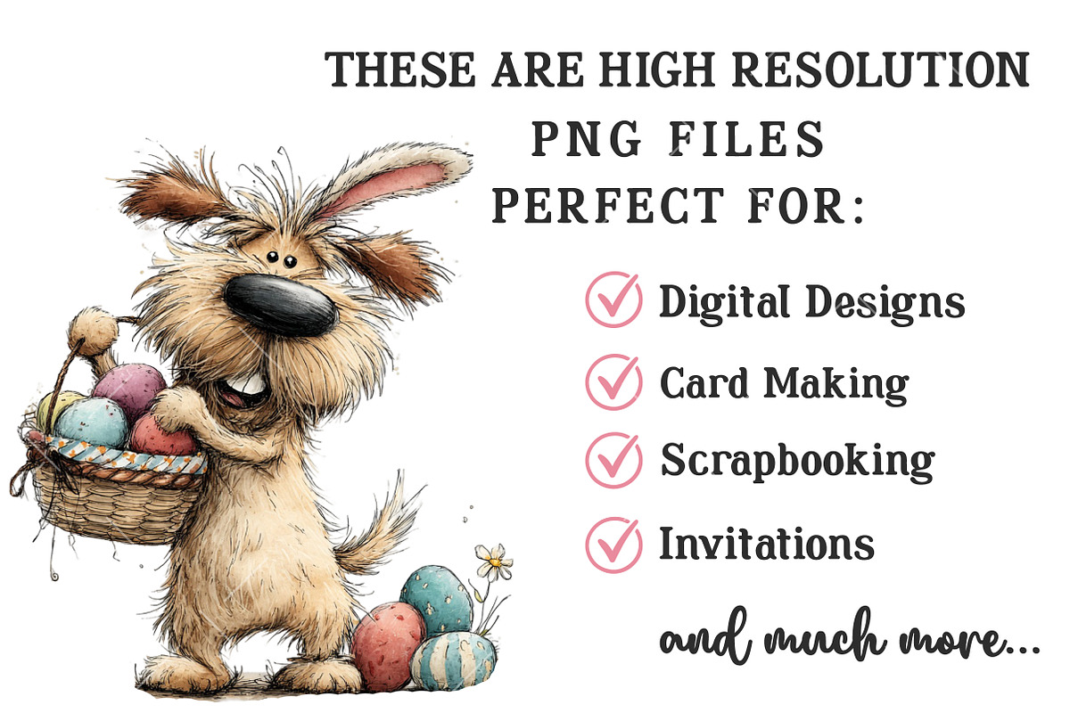 Whimsical Easter Dog Clipart, an Illustration by OK Design (Photo 4 of 6)