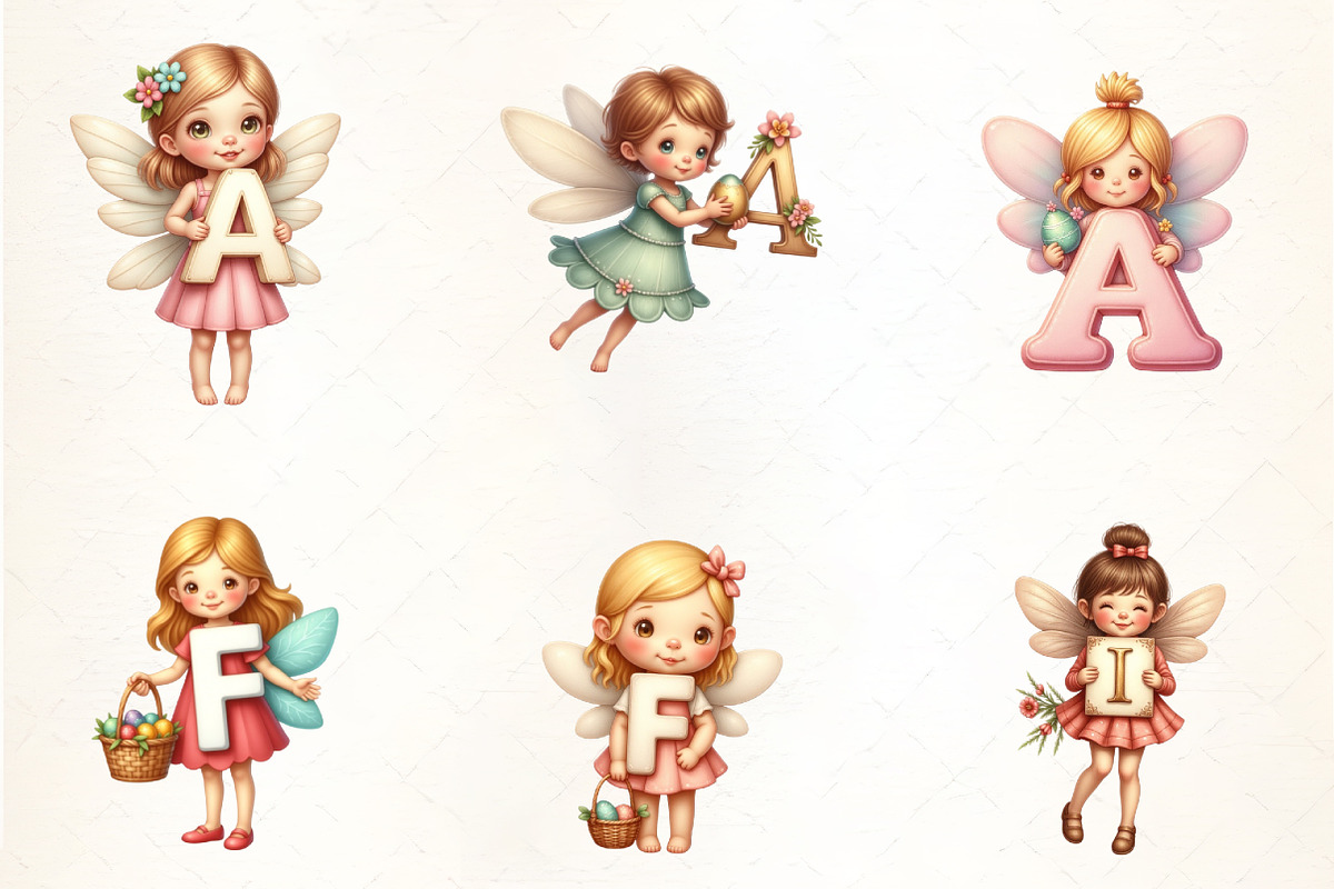 Easter Alphabet Fairy Clipart, an Illustration by CrexoraLab (Photo 4 of 5)