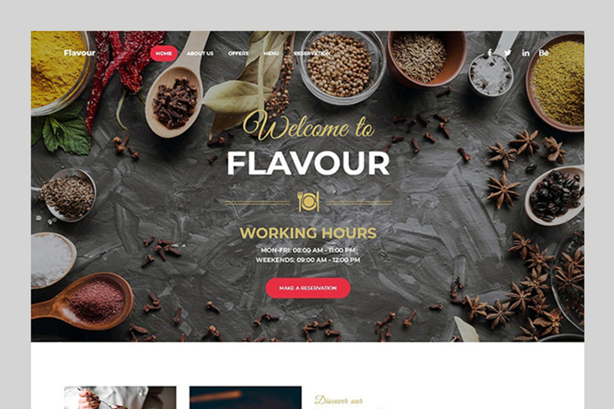 Flavour - Food & Drink Landing Page, a HTML Template by alphawd (Photo 1 of 2)