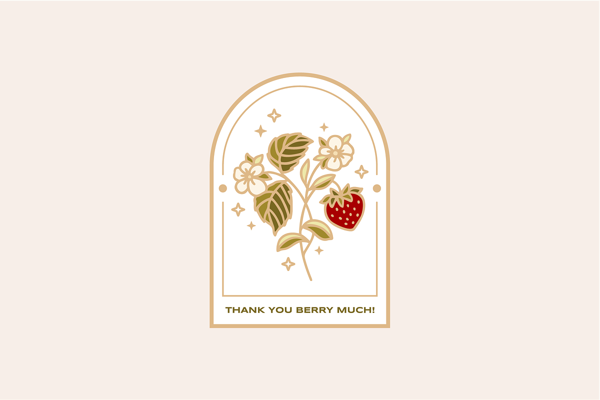 Vintage Strawberry & Floral Logo, an Object Graphic by Artflorara (Photo 13 of 13)