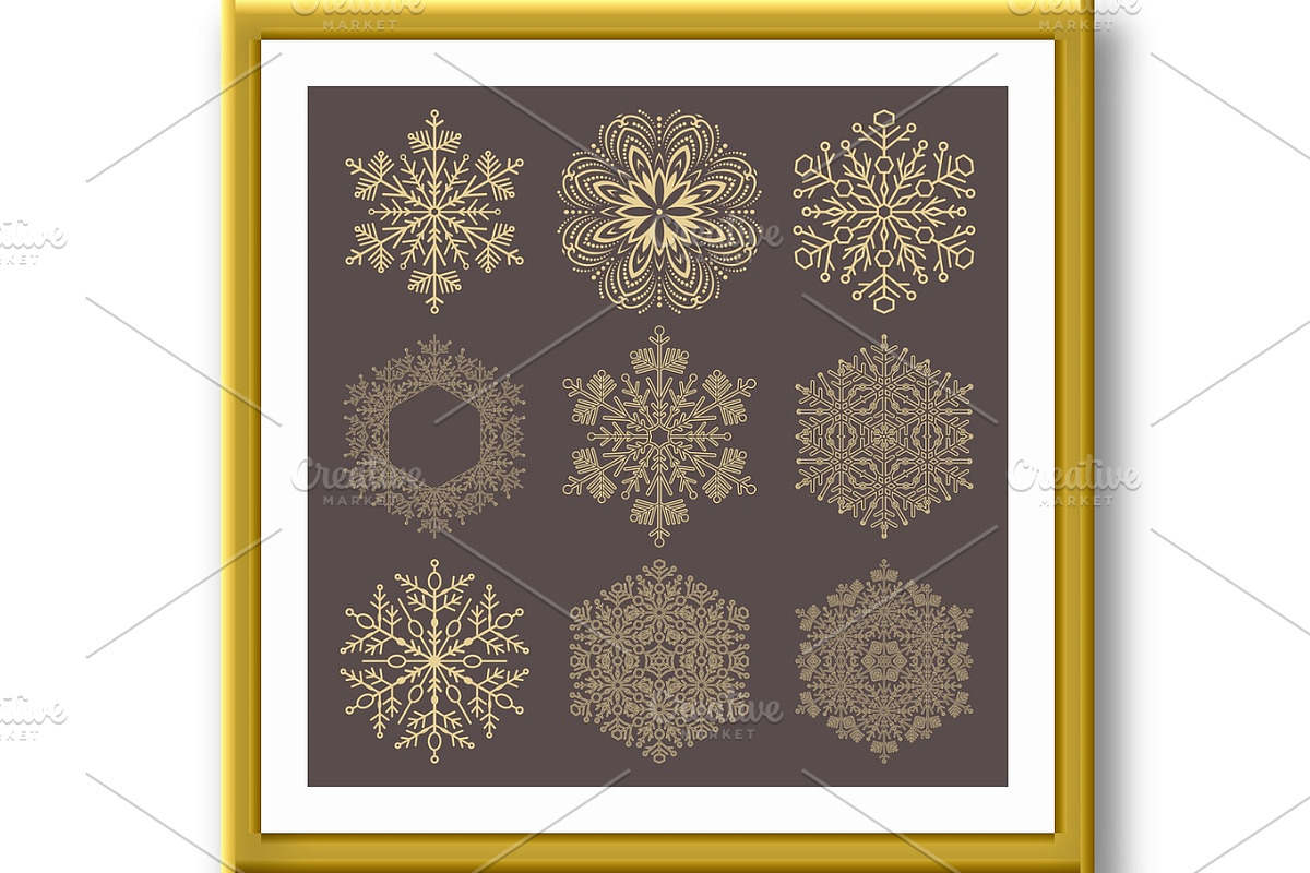 Set of Round Snowflakes With Winter, a Decorative Illustration by FineArtStudio (Photo 2 of 3)