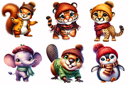 Cute autumn animals clipart, an Animal Illustration by AnetArtStore (Thumbnail 4 of 7)