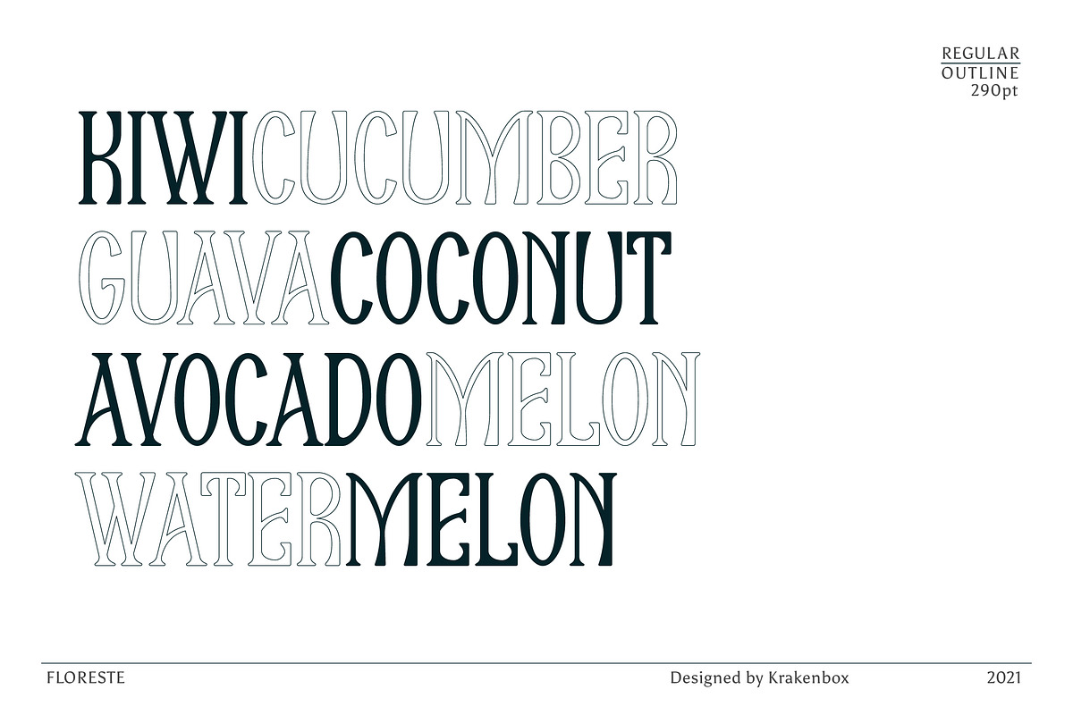 Floreste - Modern Wavy Serif, a Serif Font by Krakenbox Studio (Photo 9 of 18)