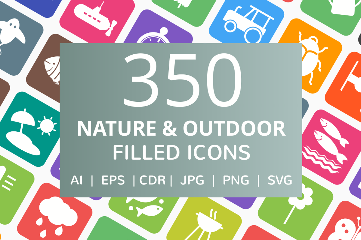 350 Nature & Outdoor Filled Icons, an Outline Icon by IconBunny ...