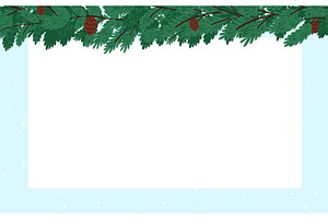 Spruce garland with cones. White, a Texture Illustration by Vectorbuum