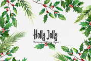 Christmas clip art: HOLLY JOLLY, an Illustration by SandraGraphicDesign (Thumbnail 5 of 5)