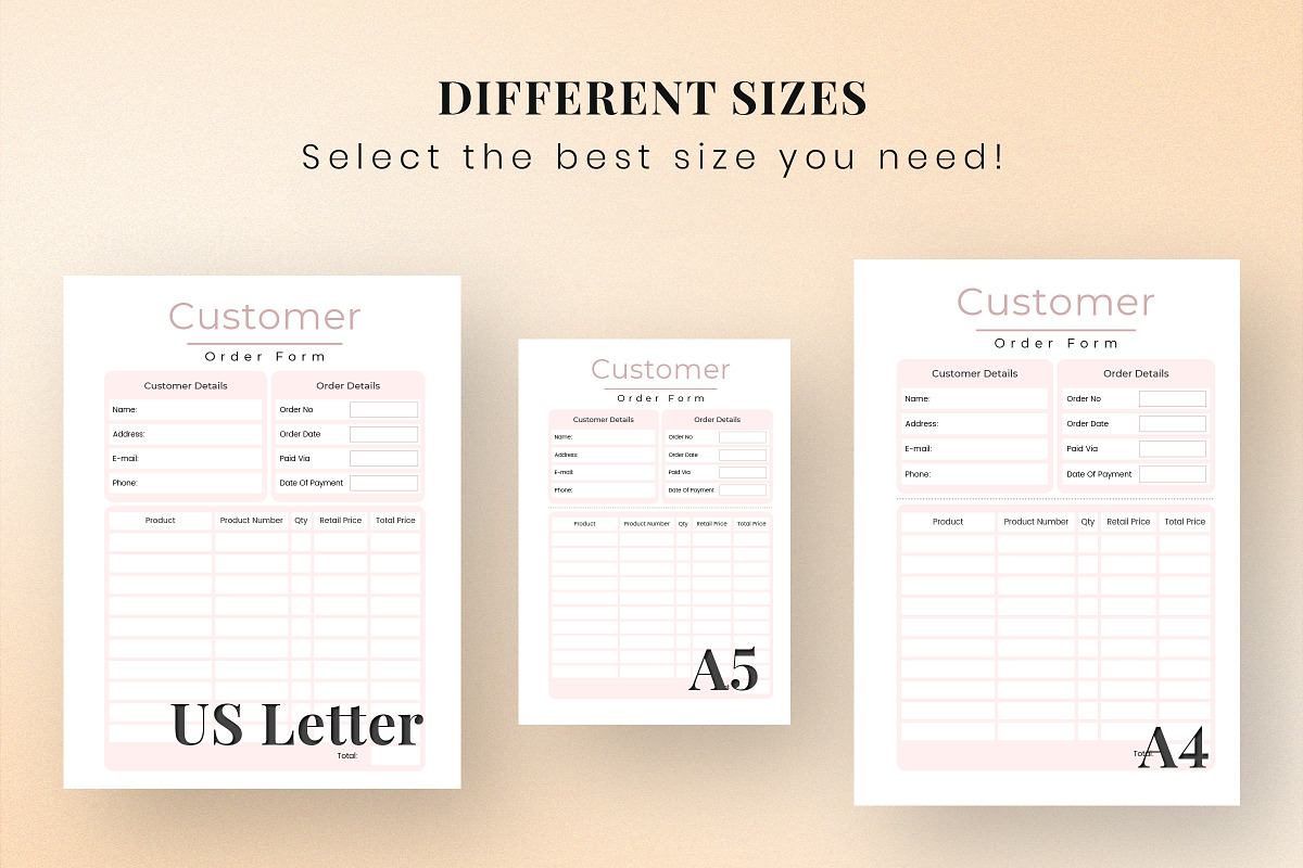 Customer Order Form Printable, a Templates & Theme by Snapybiz (Photo 2 of 3)