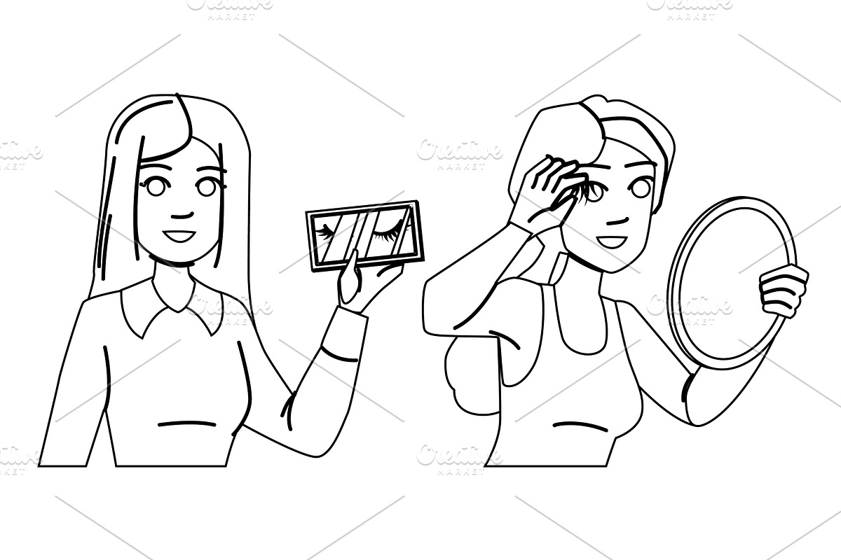 beauty false eyelashes vector, a Person Illustration by pikepicture