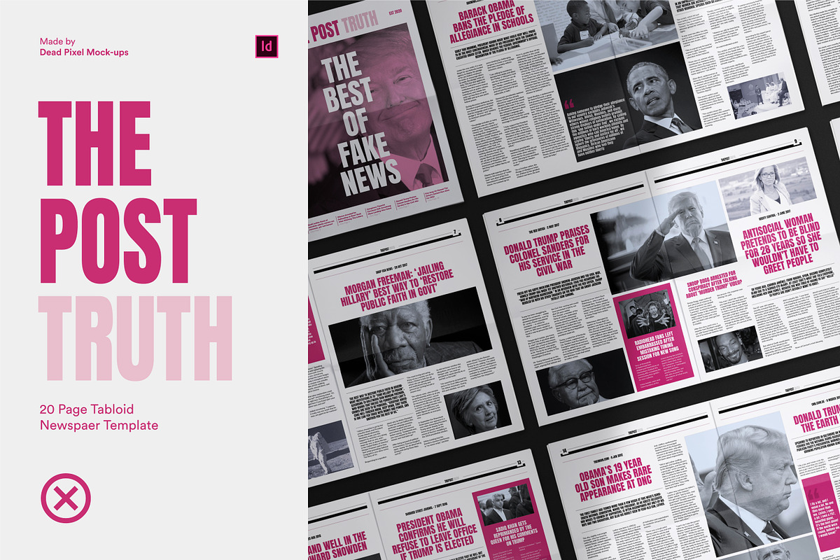 20 Page Tabloid Newspaper Template, a Magazine Template by Dead Pixel Mockups (Photo 1 of 11)