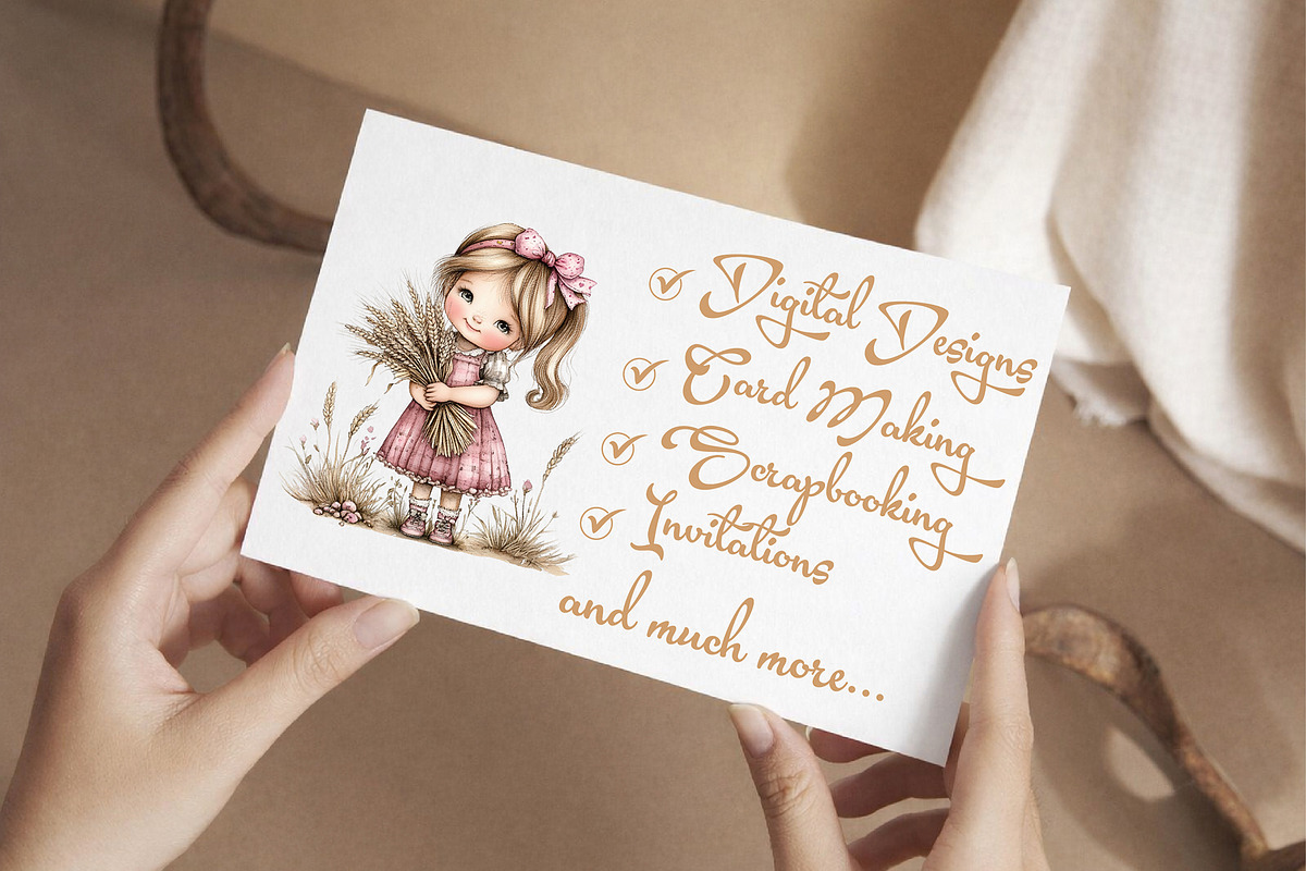 Watercolor Countryside Girl Clipart, an Illustration by Libby Wishes (Photo 7 of 7)