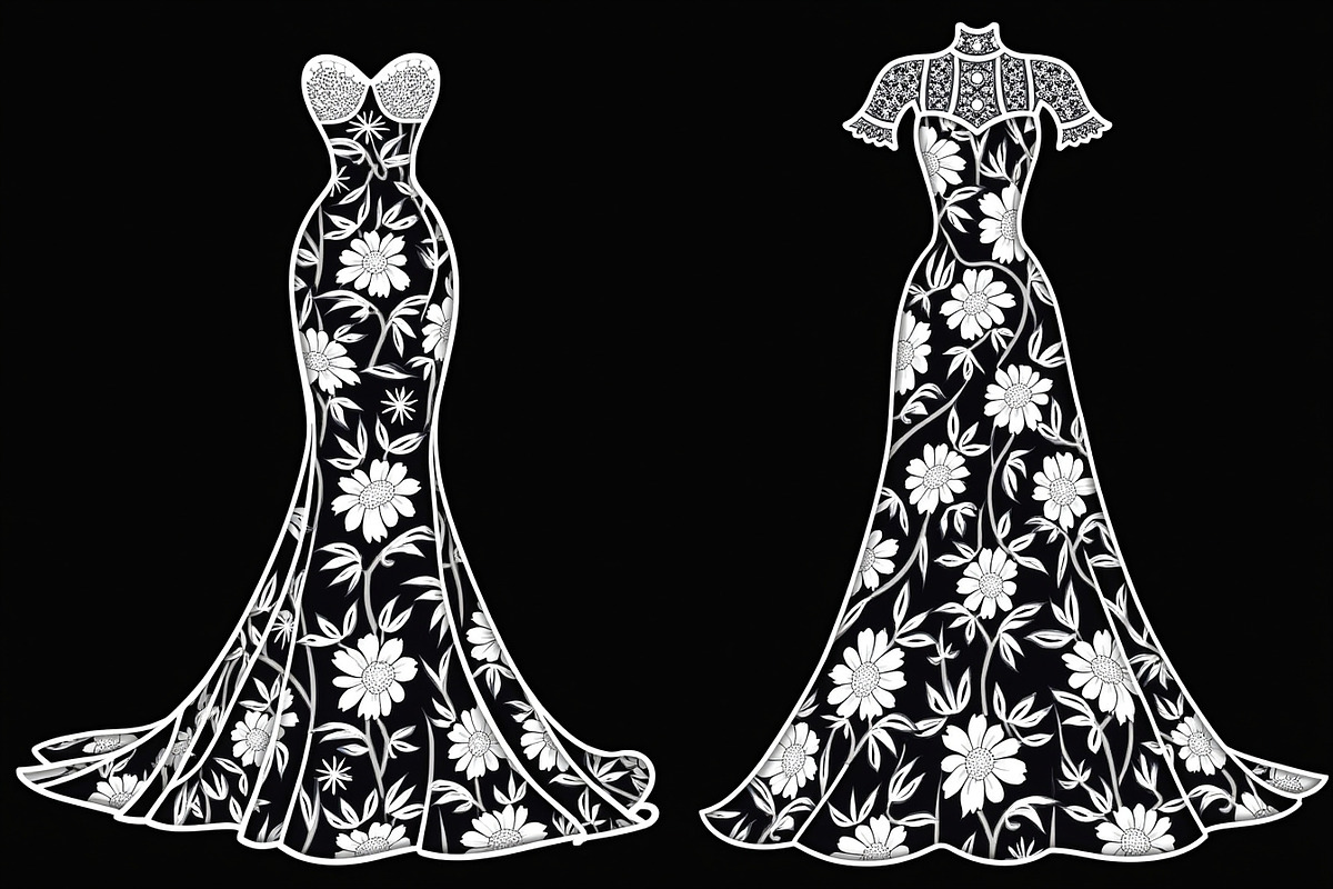 Fashion Dress Silhouette Bundle, an Illustration by BIPLOB EXPERT (Photo 7 of 21)