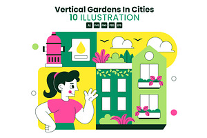 10 Vertical Gardens In Cities, a Person Illustration by denayunebgt