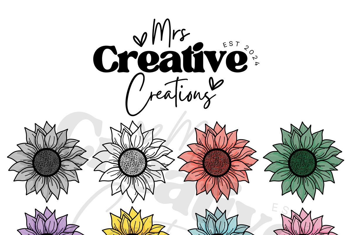Colorful Sunflowers Clipart Bundle, a Graphic by Mrs. Creative Creations (Photo 1 of 6)