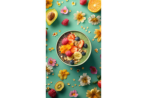 Smoothie Bowl Topped with Fresh, a Food & Drink Photo by Rodica Ciorba