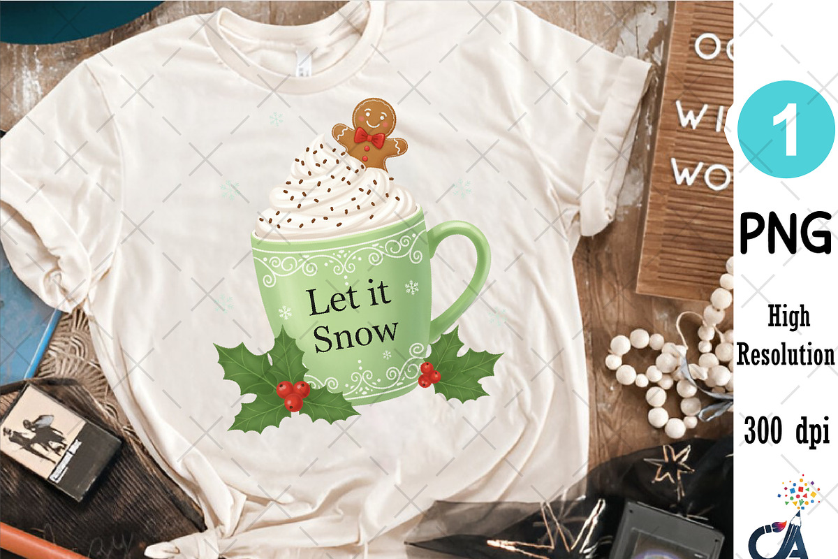Let It Snow Christmas Coffee PNG, an Illustration by Creative Art (Photo 6 of 6)