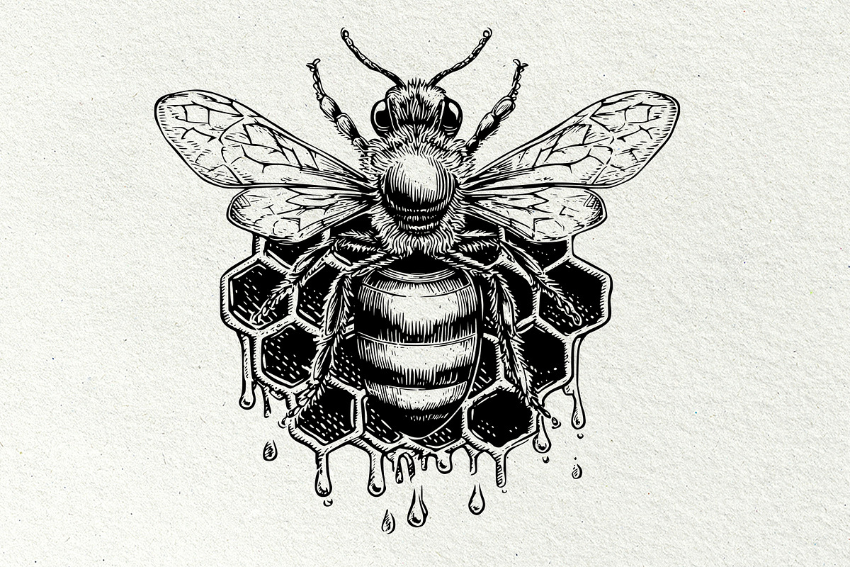 Honeycomb Bee SVG Graphics, a Decorative Illustration by DENIDigitalArtSudio (Photo 5 of 6)
