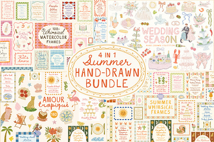 Whimsical Hand-drawn Summer Bundle, an Object Illustration by Ayya Studio