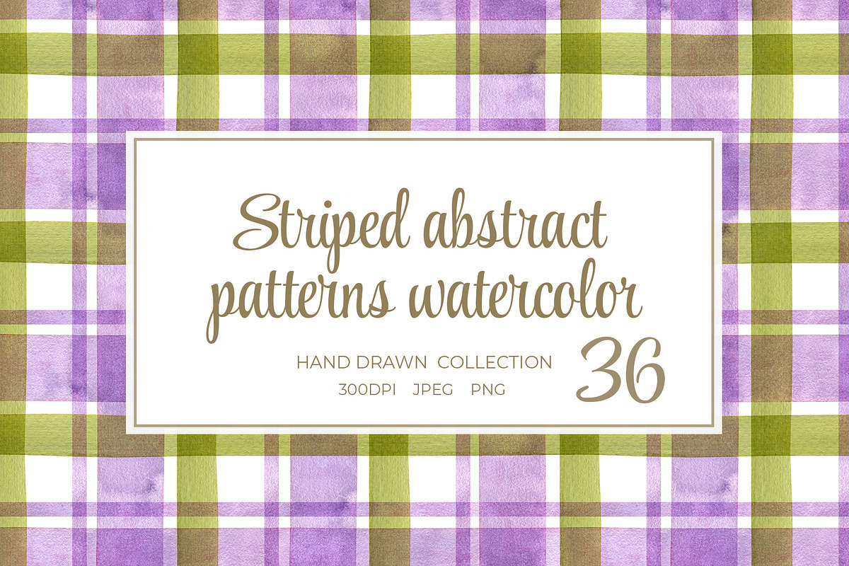 Striped Abstract Patterns Watercolor, a Texture Illustration by YarovaArt (Photo 1 of 15)