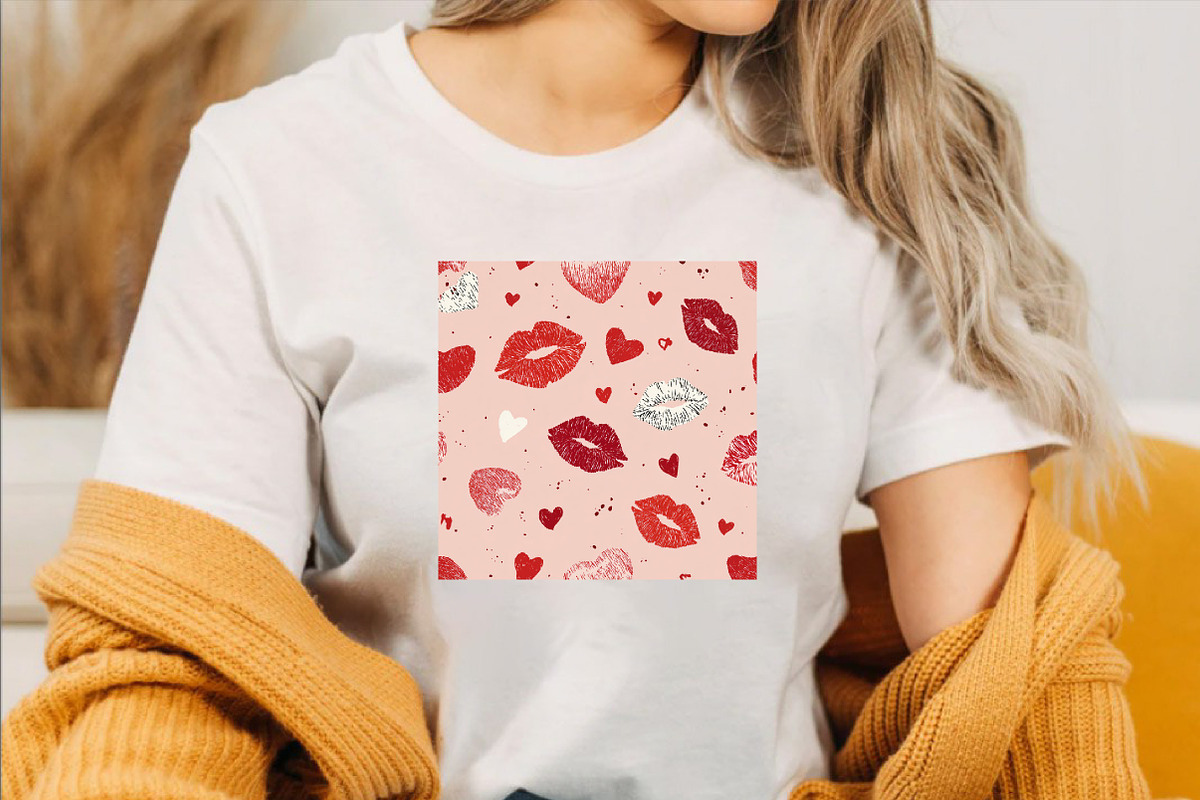Kisses Lips and Hearts Pattern, a Pattern Graphic by SVGArt (Photo 5 of 8)