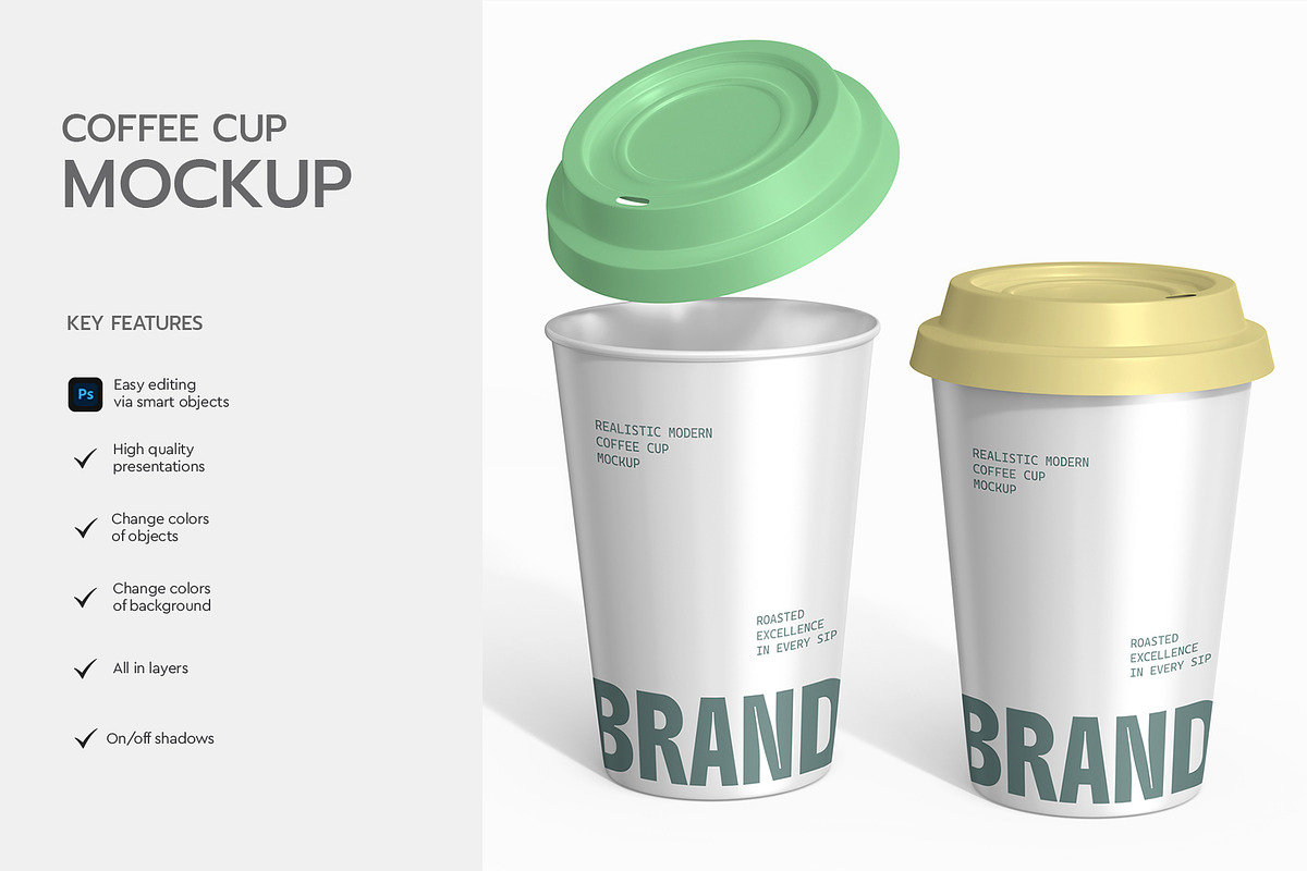 Takeaway Paper Coffee Cup Mockup PSD, a Product Mockup by graphypix (Photo 2 of 4)